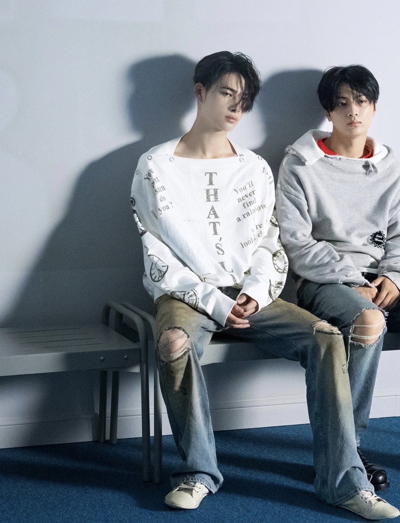 Enhypen NiKI inspired AC Washed Destroyed Distressed Hand-Painted Splatter Loose Fit Denim Jeans pants-NI-KI