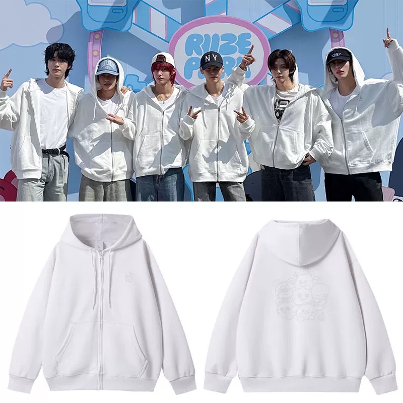 RIIZE Pop-Up Collaboration Inspired Graphic Zip-Up Hoodie