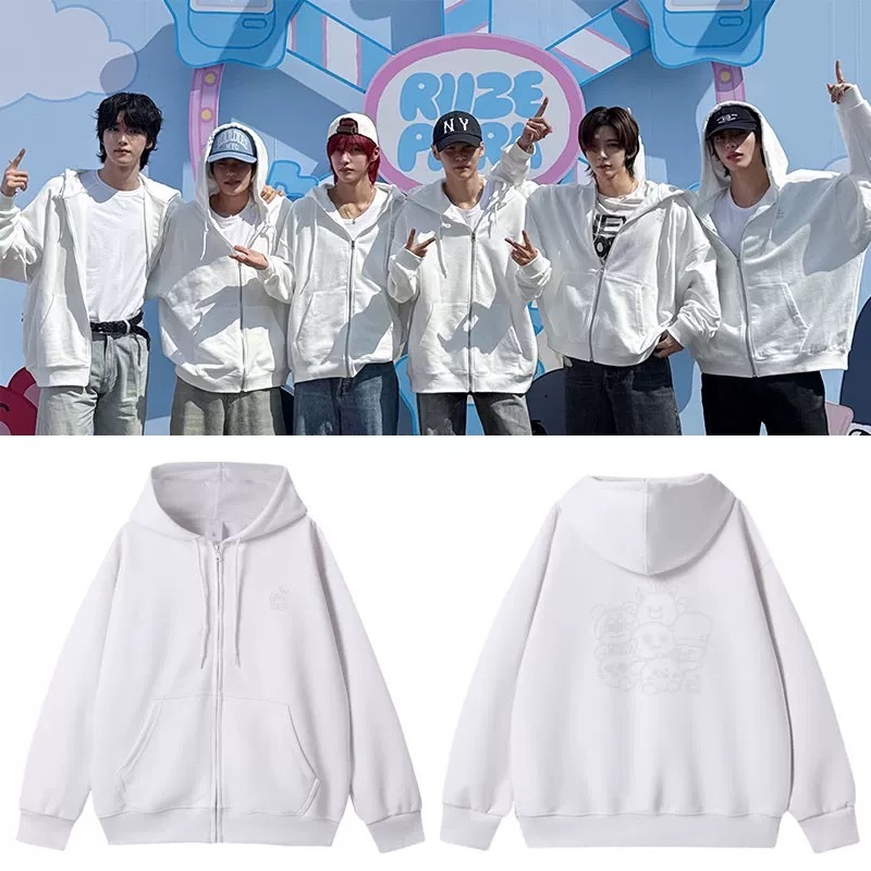 RIIZE Pop-Up Collaboration Inspired Graphic Zip-Up Hoodie