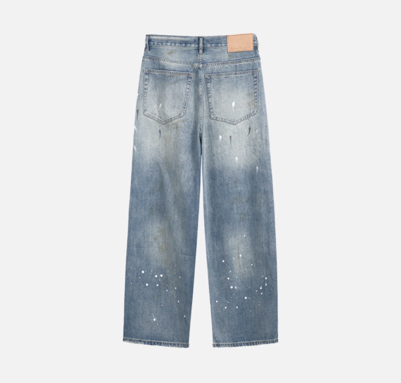 Enhypen NiKI inspired AC Washed Destroyed Distressed Hand-Painted Splatter Loose Fit Denim Jeans pants-NI-KI