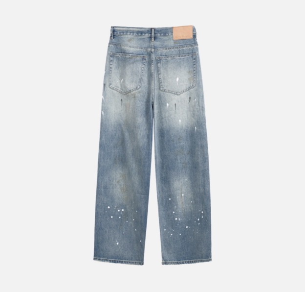 Enhypen NiKI inspired AC Washed Destroyed Distressed Hand-Painted Splatter Loose Fit Denim Jeans pants-NI-KI