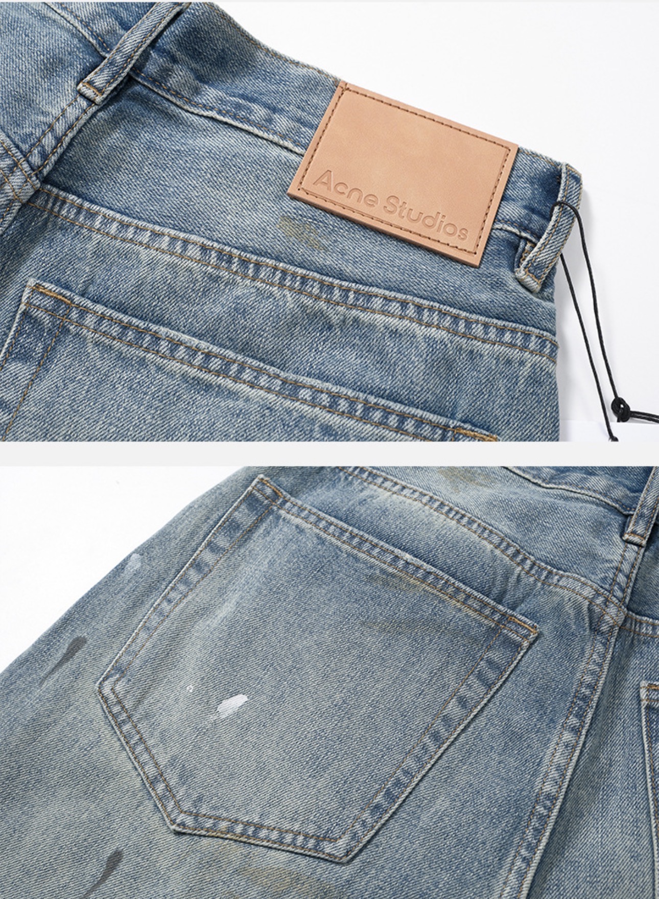 Enhypen NiKI inspired AC Washed Destroyed Distressed Hand-Painted Splatter Loose Fit Denim Jeans pants-NI-KI