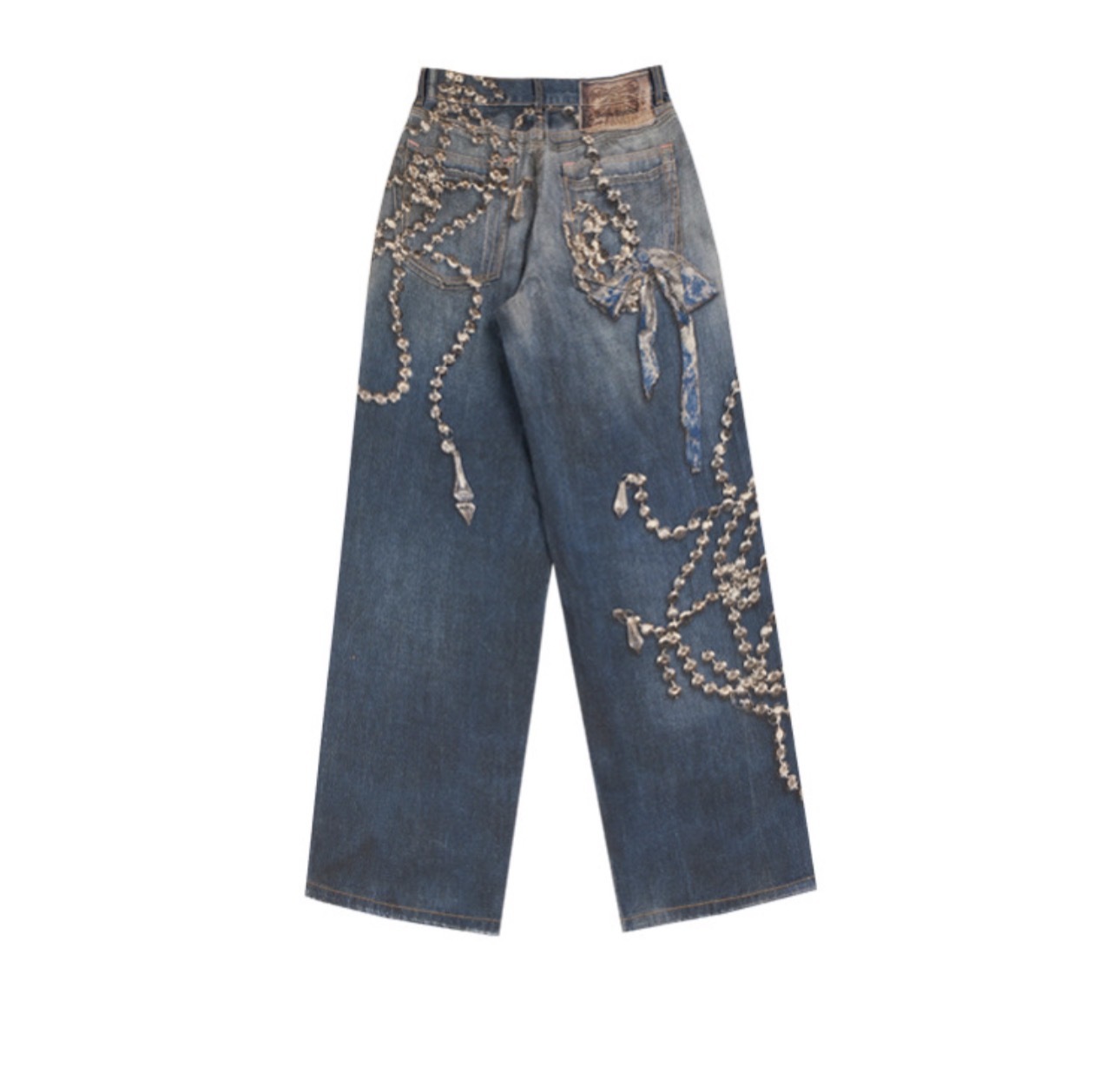 Enhypen NiKI inspired AC Washed Destroyed Distressed Hand-Painted Splatter Loose Fit Denim Jeans pants-NI-KI