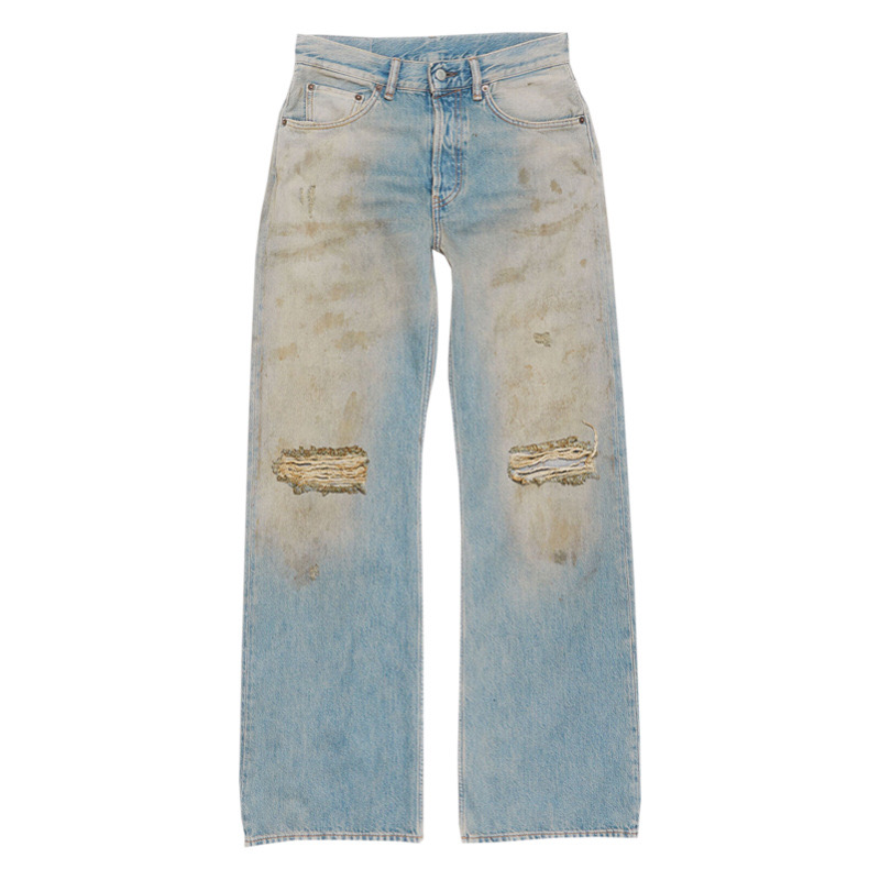 Enhypen NiKI inspired AC Washed Destroyed Distressed Hand-Painted Splatter Loose Fit Denim Jeans pants-NI-KI