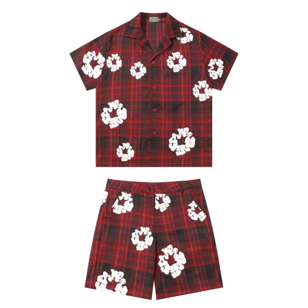 Enhypen NIKI inspired Red Denim Plaid Print Matching set-NI-KI