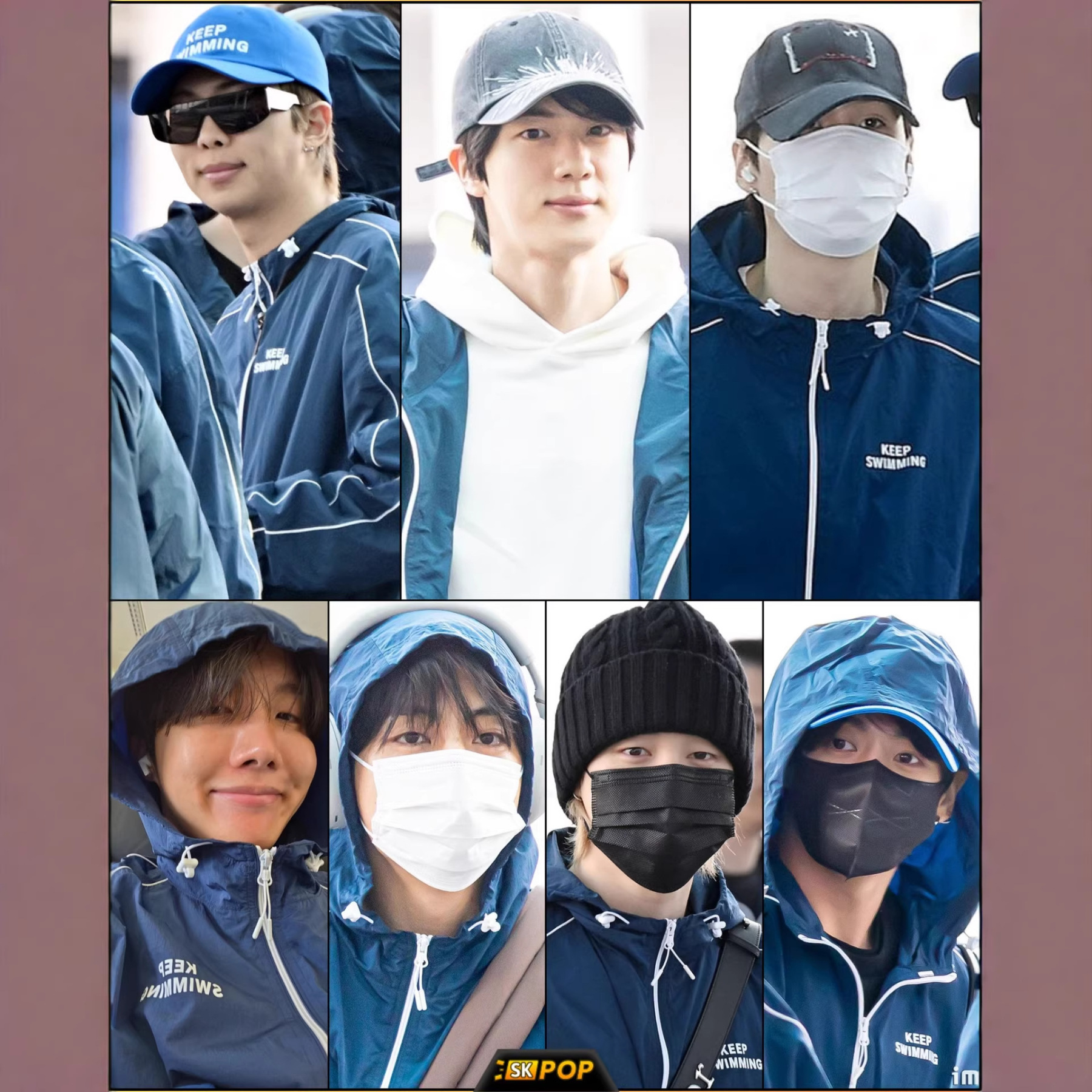 BTS inspired Album ARIRANG Members Keep Swimming Quote Print Trench Coat Jacket  Outerwear