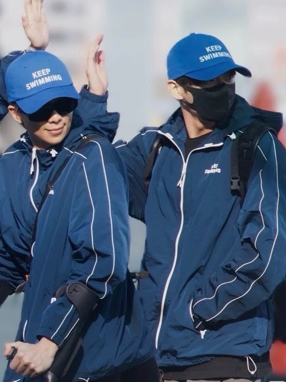 BTS inspired Album ARIRANG Members Keep Swimming Quote Print Trench Coat Jacket  Outerwear