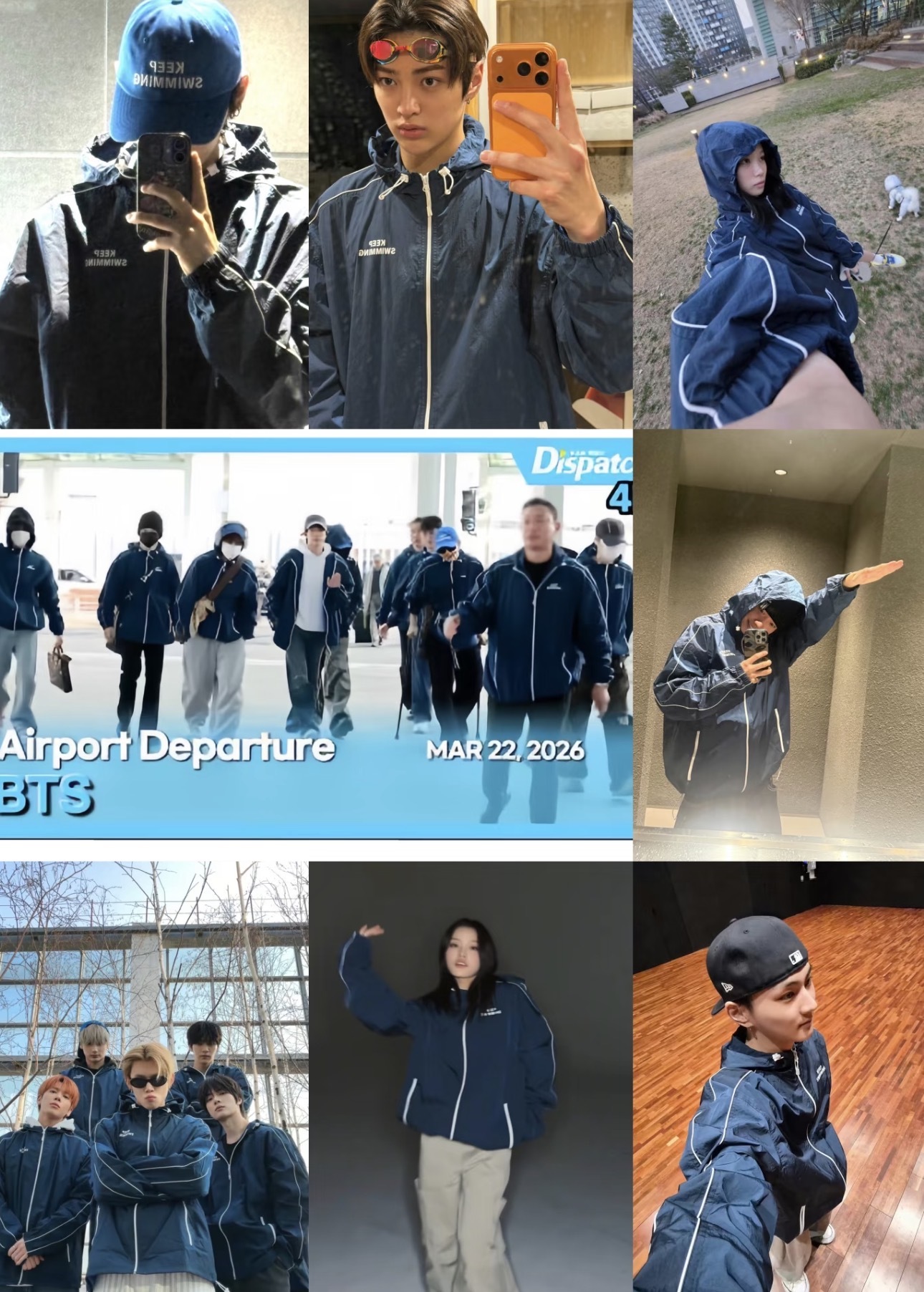 HYPE kpop group inspired BTS SWIMMING Keep Swimming Quote Print Trench Coat Jacket  Outerwear-ENHYPEN TXT