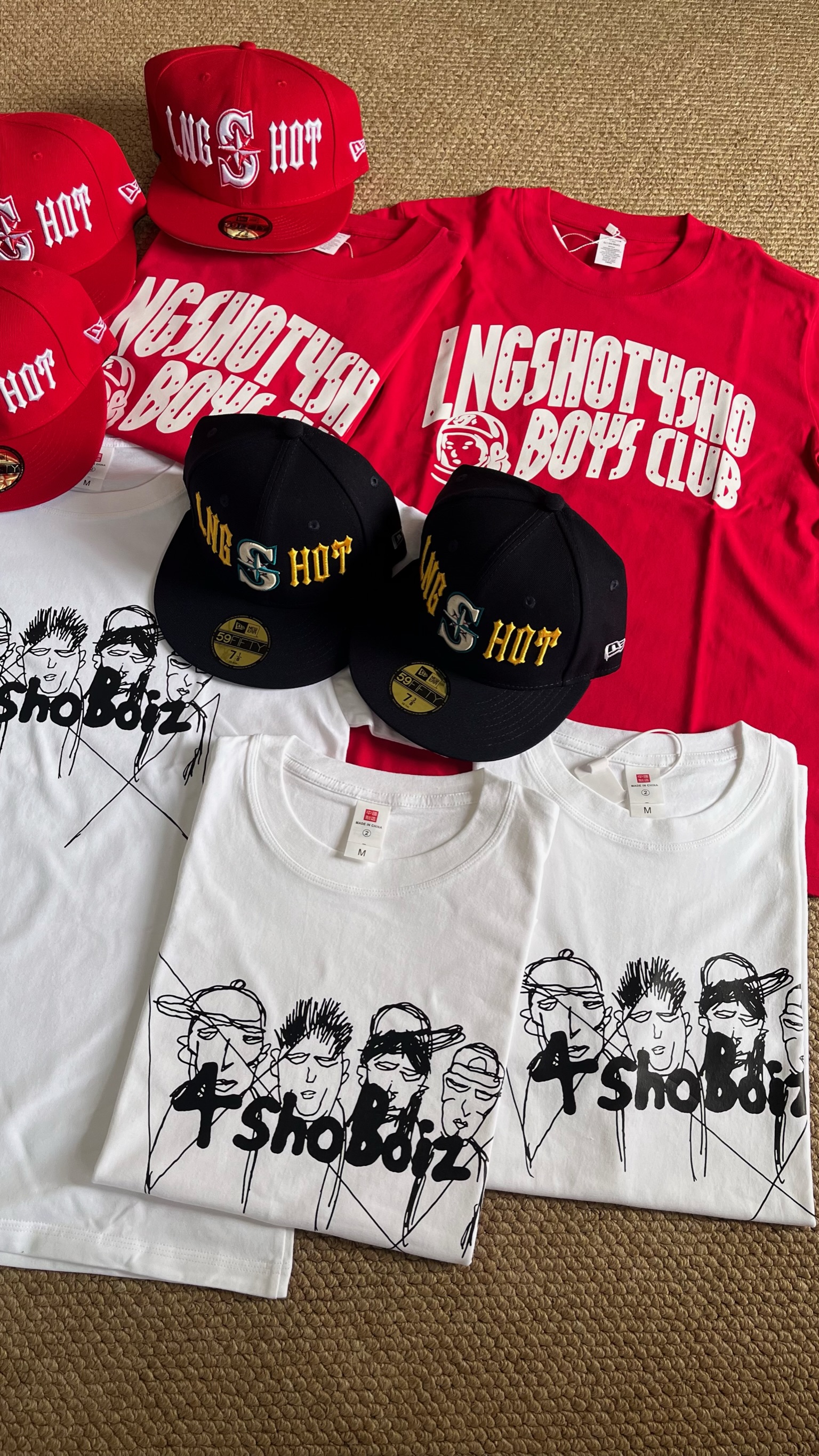 lngshot inspired Red Blue Embroidered Baseball Cap Hat 