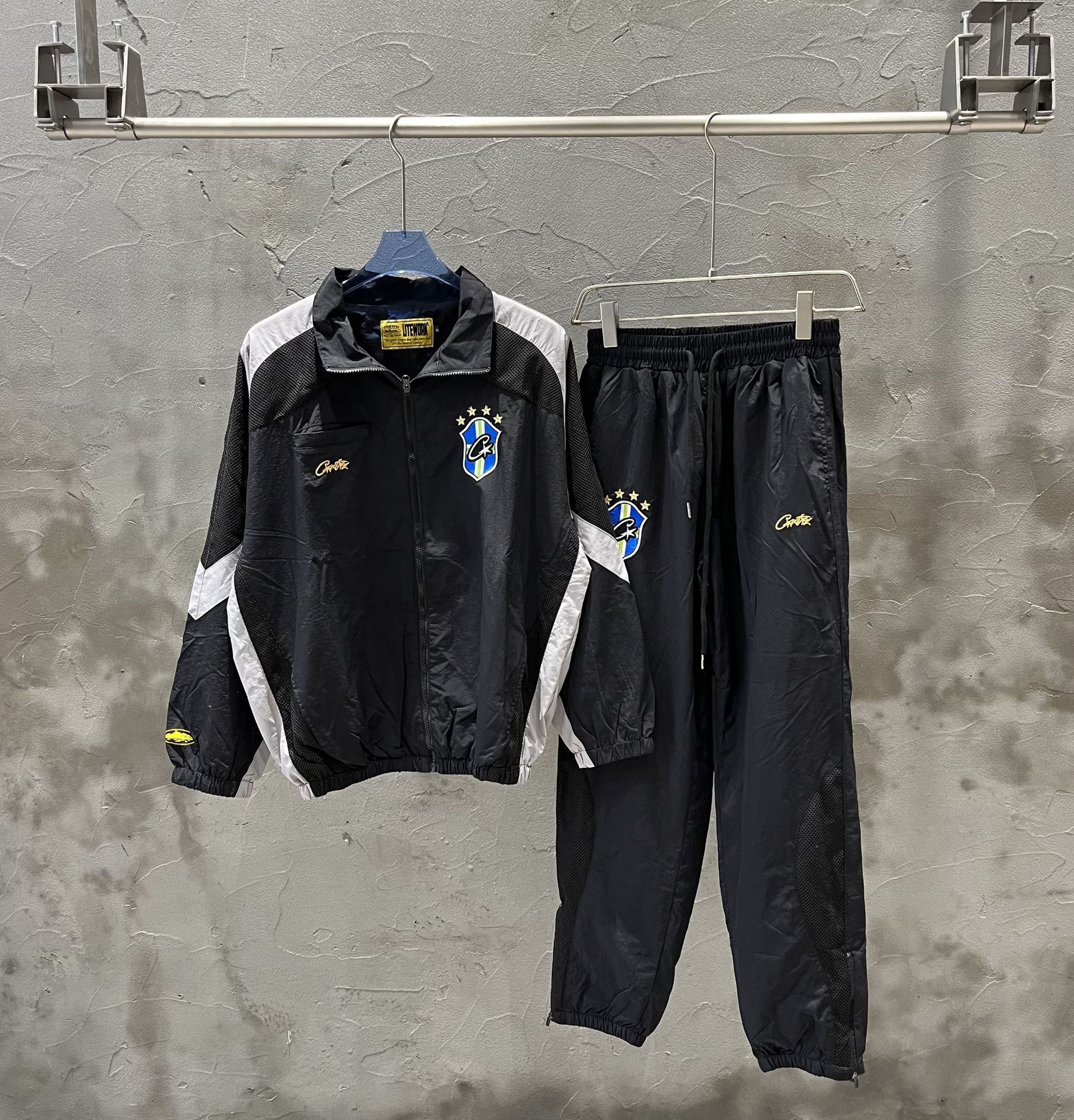 Cortis Keonho inspired Corteiz Embroidered Letter Jacket Coat jogger pants Set 