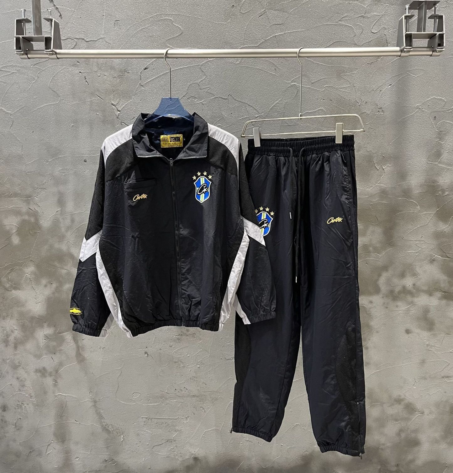 Cortis Keonho inspired Corteiz Embroidered Letter Jacket Coat jogger pants Set 