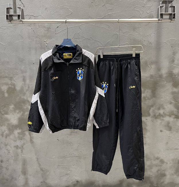 Cortis Keonho inspired Corteiz Embroidered Letter Jacket Coat jogger pants Set 