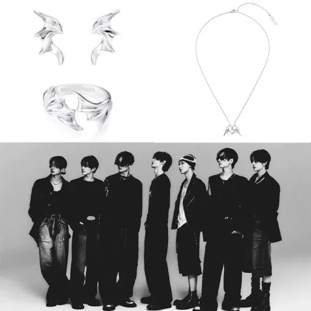 Enhypen 5th  inspired anniversary rings necklace earring fan merchandise gift