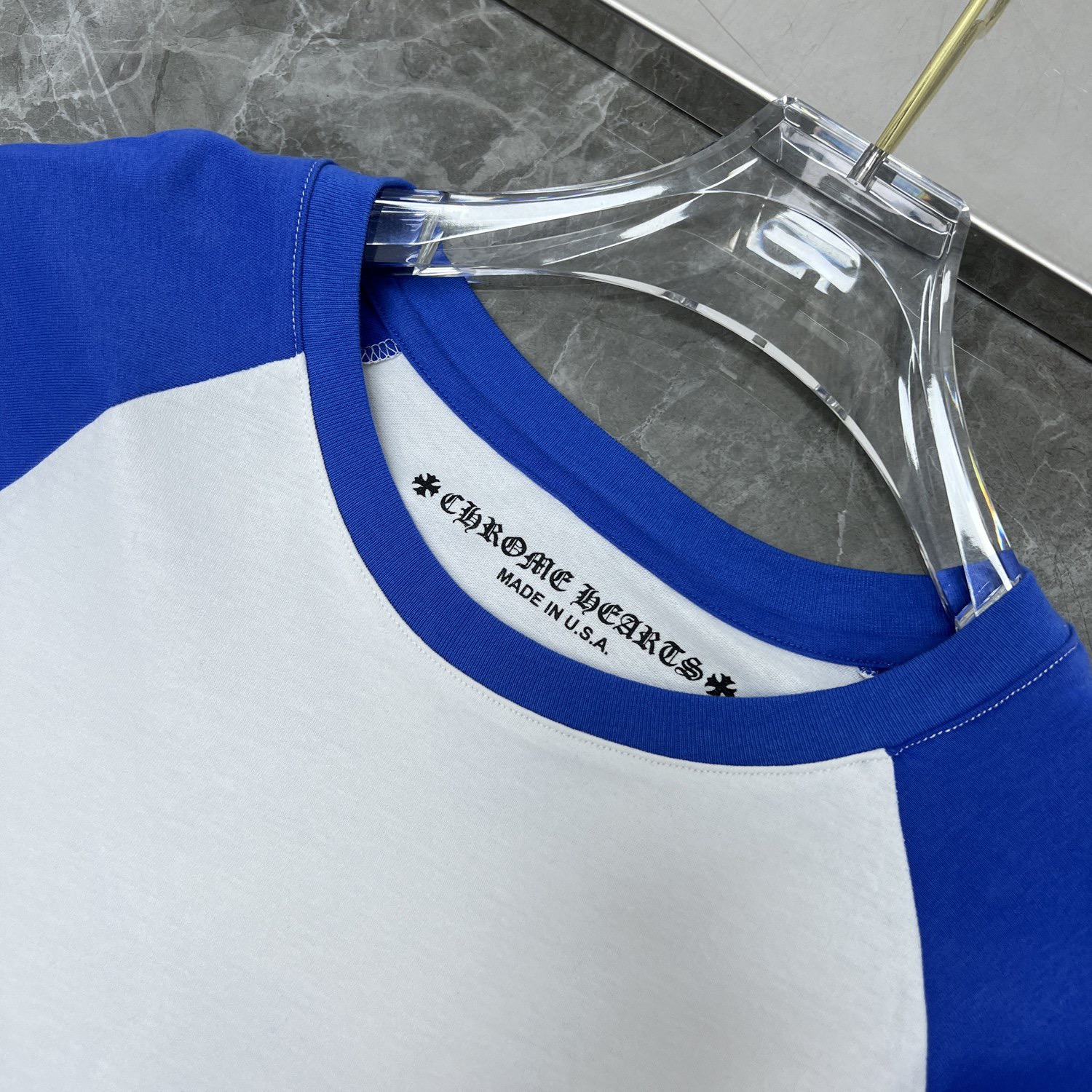 CH Style Chrome Hearts inspired Big Horseshoe Contrast Color Sanskrit Print Long Sleeve T-Shirt 