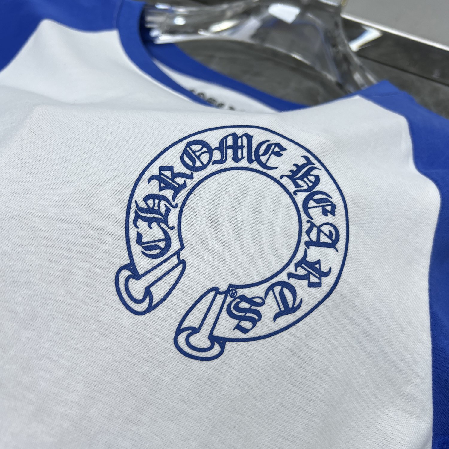 CH Style Chrome Hearts inspired Big Horseshoe Contrast Color Sanskrit Print Long Sleeve T-Shirt 