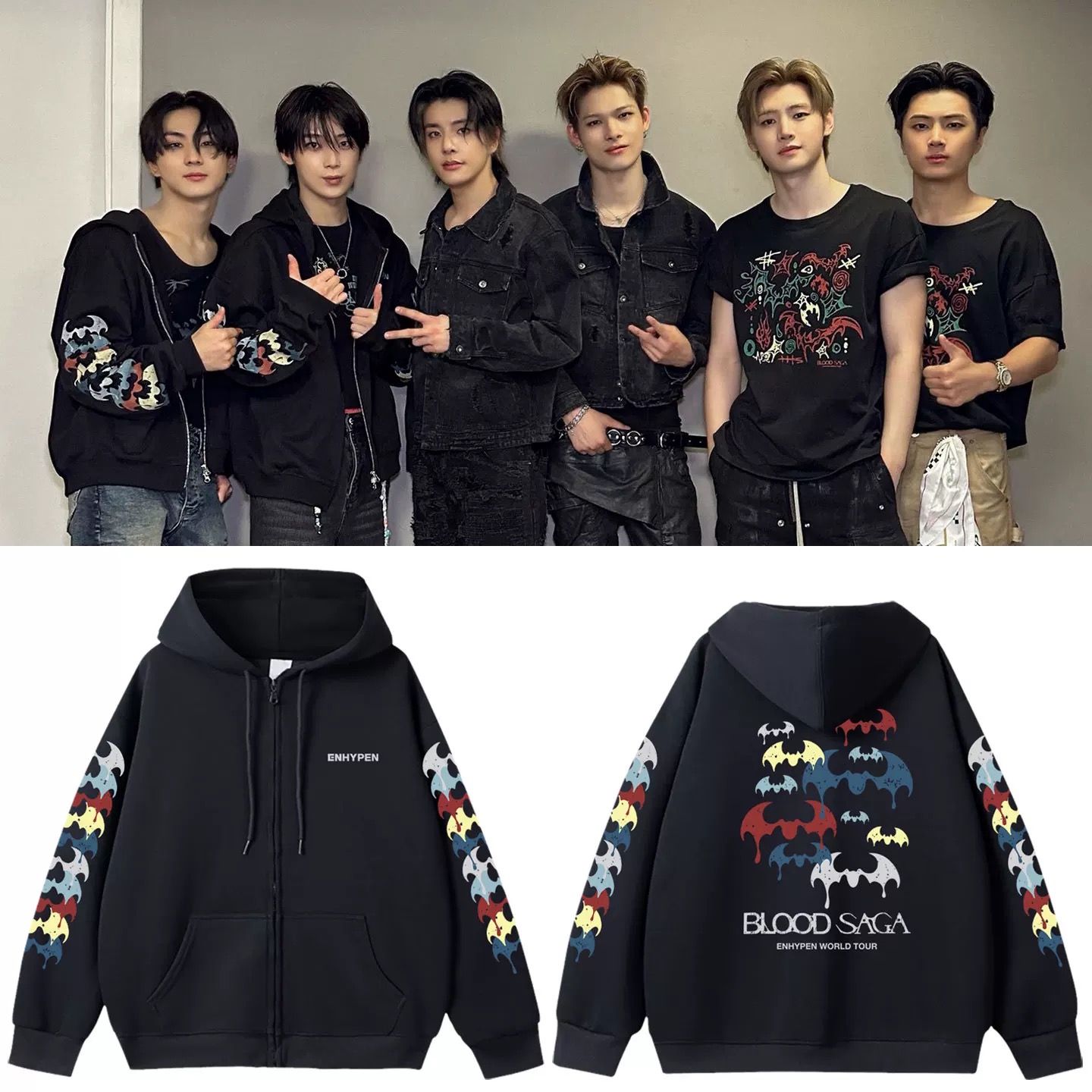 Enhypen 2026 WORLD TOUR BLOOD SAGA Merch Inspired Hoodie