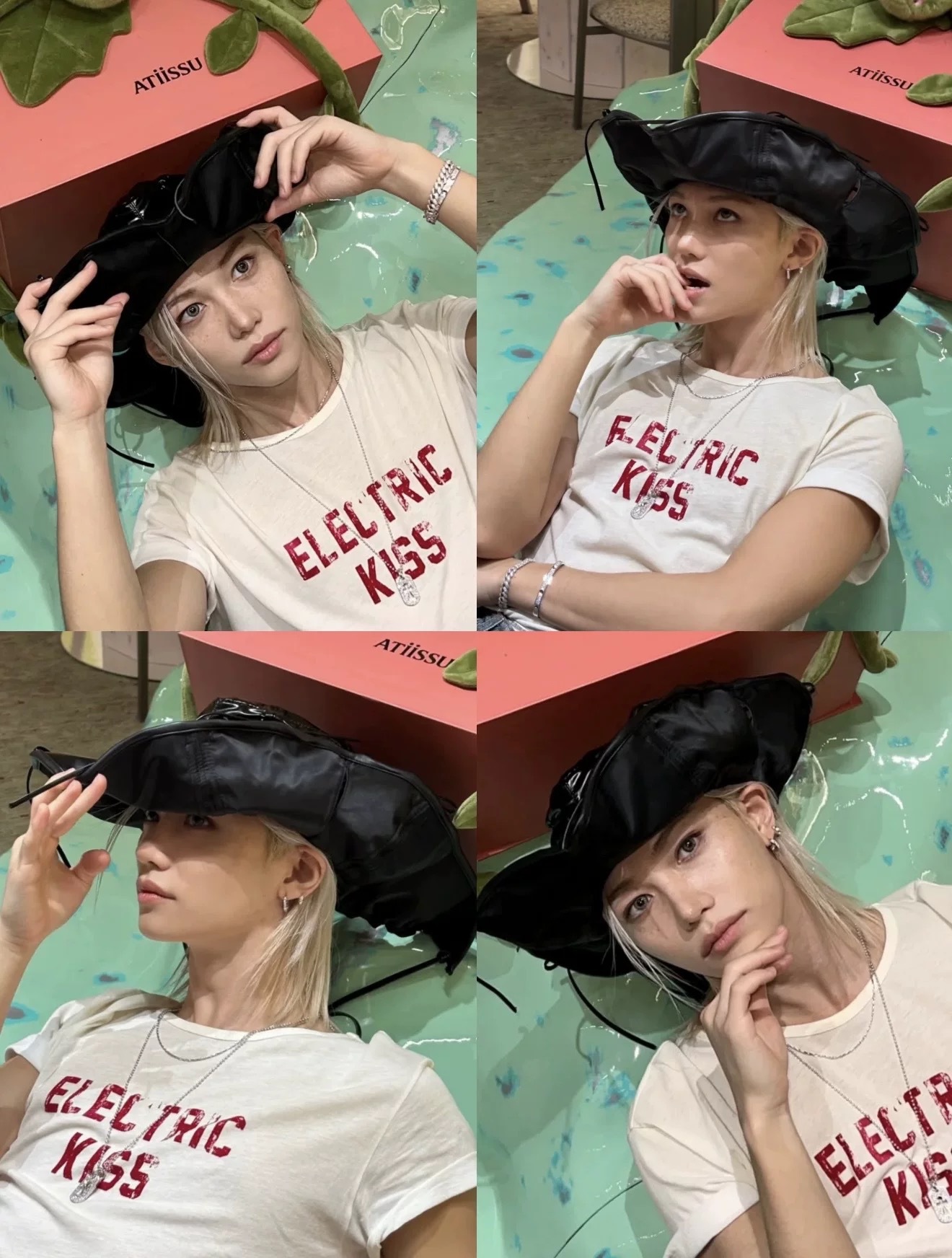 Straykids Felix inpisred Ann ELECTRIC KISS print tshirt