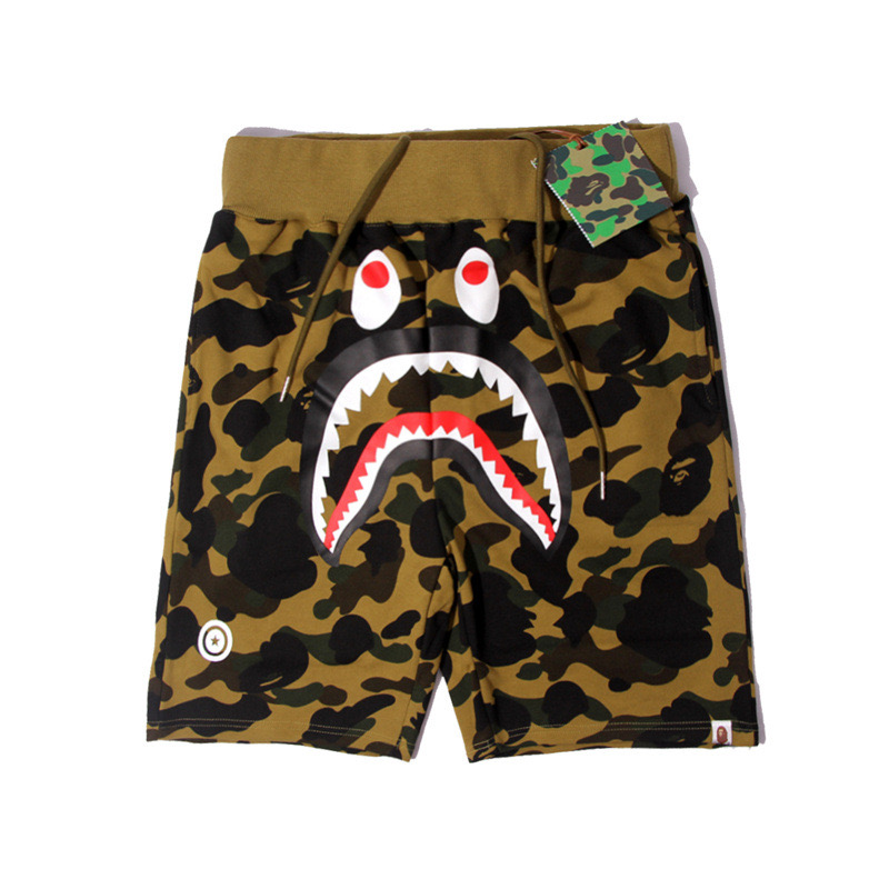 Camo Letter Shark Print inspired by bape Shorts Beach Pants Streetwear