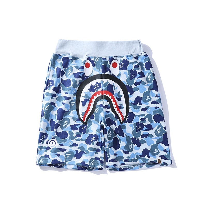 Camo Letter Shark Print inspired by bape Shorts Beach Pants Streetwear