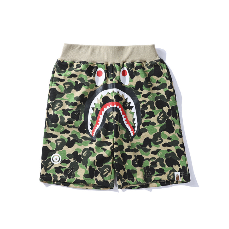 Camo Letter Shark Print inspired by bape Shorts Beach Pants Streetwear