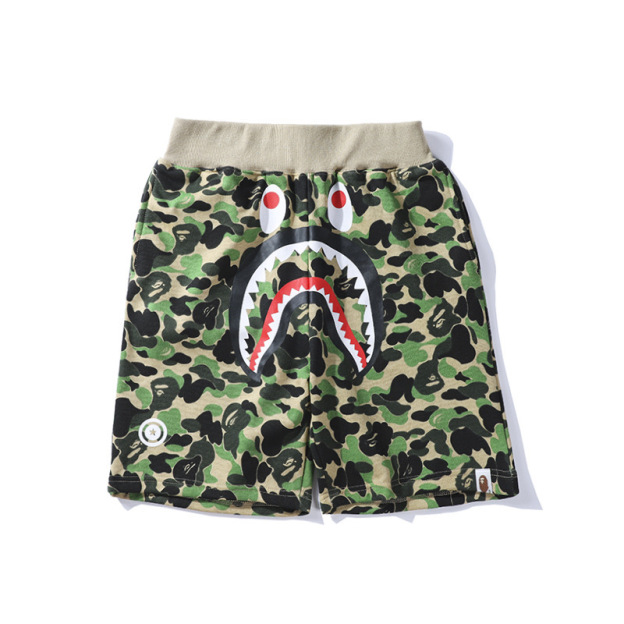 Camo Letter Shark Print inspired by bape Shorts Beach Pants Streetwear