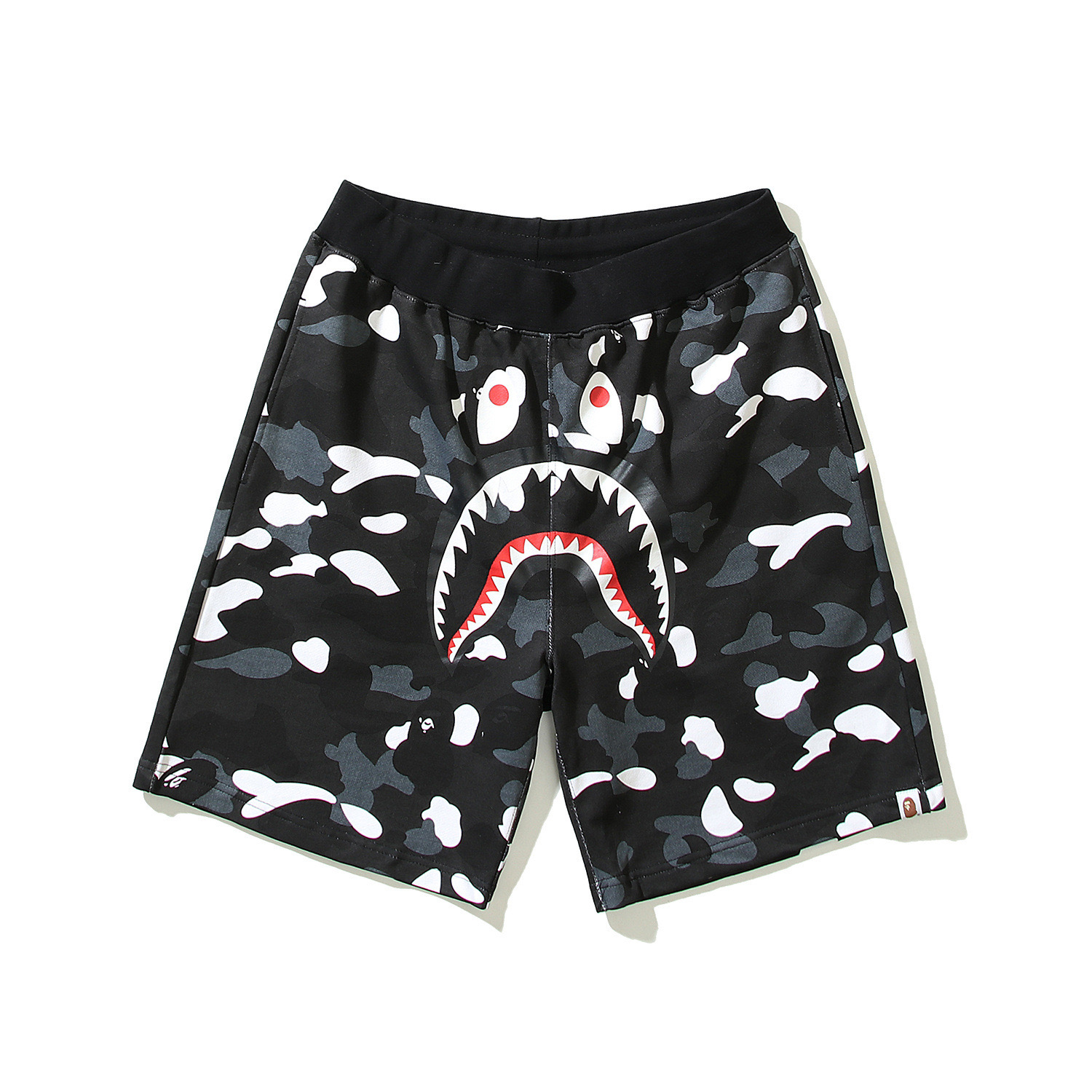 Camo Letter Shark Print inspired by bape Shorts Beach Pants Streetwear