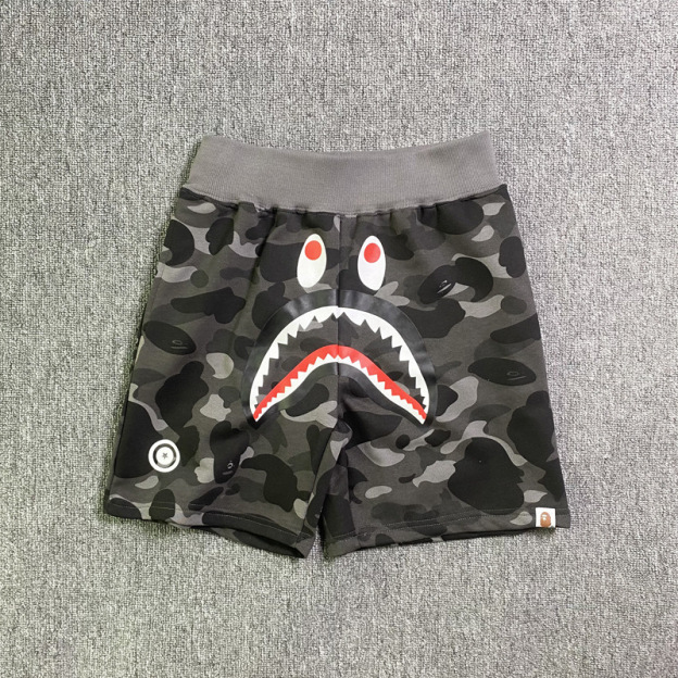 Camo Letter Shark Print inspired by bape Shorts Beach Pants Streetwear