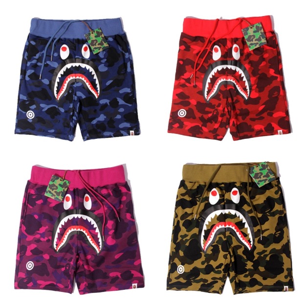Camo Letter Shark Print inspired by bape Shorts Beach Pants Streetwear