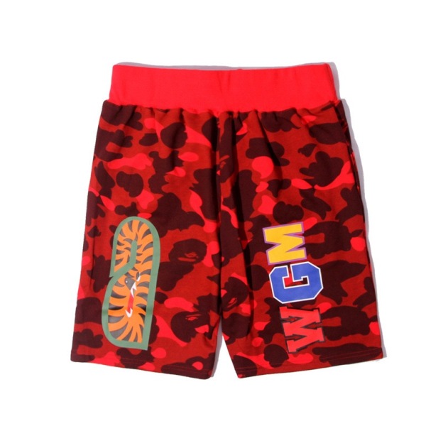 Camo Letter Shark Print inspired by bape Shorts Beach Pants Streetwear