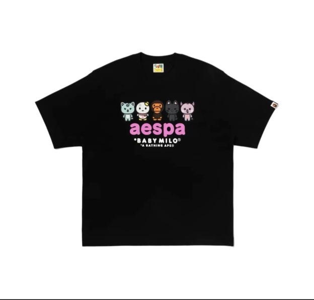 Aespa inspired Ape Head Graphic Tee BAPE Crew Neck T-Shirt
