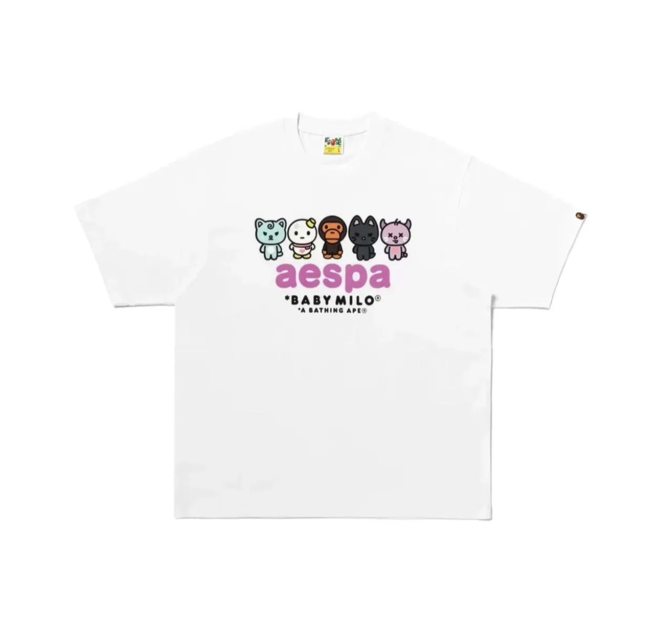 Aespa inspired Ape Head Graphic Tee BAPE Crew Neck T-Shirt