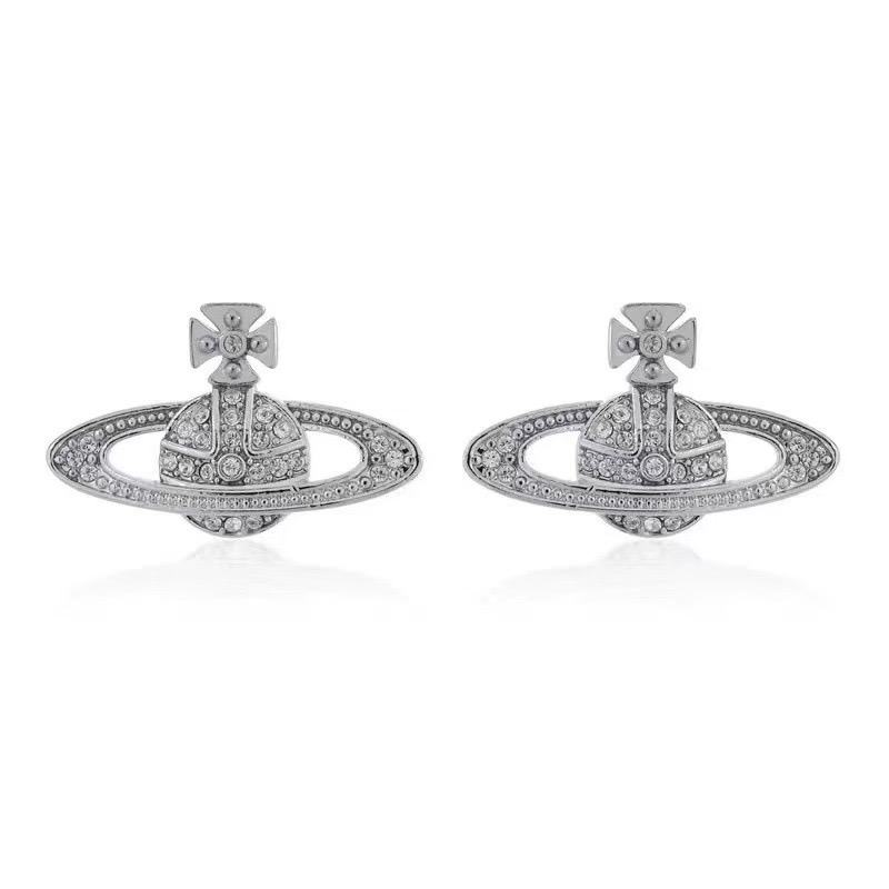 Cortis James Vivienne Style inspired Small Saturn Cubic Zirconia Stud Earrings