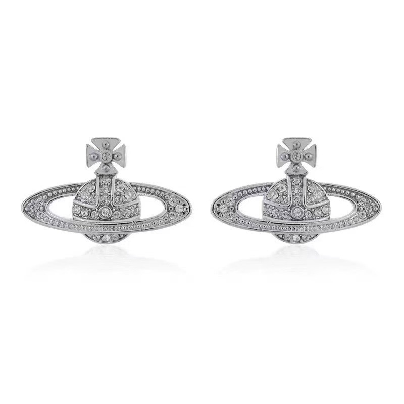 Cortis James Vivienne Style inspired Small Saturn Cubic Zirconia Stud Earrings