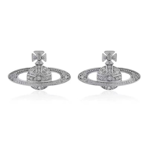 Cortis James Vivienne Style inspired Small Saturn Cubic Zirconia Stud Earrings