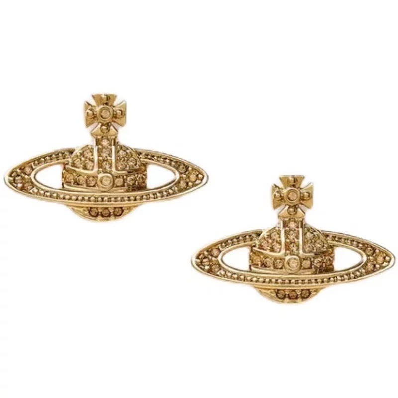 Cortis James Vivienne Style inspired Small Saturn Cubic Zirconia Stud Earrings