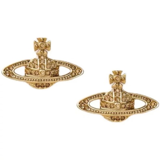 Cortis James Vivienne Style inspired Small Saturn Cubic Zirconia Stud Earrings