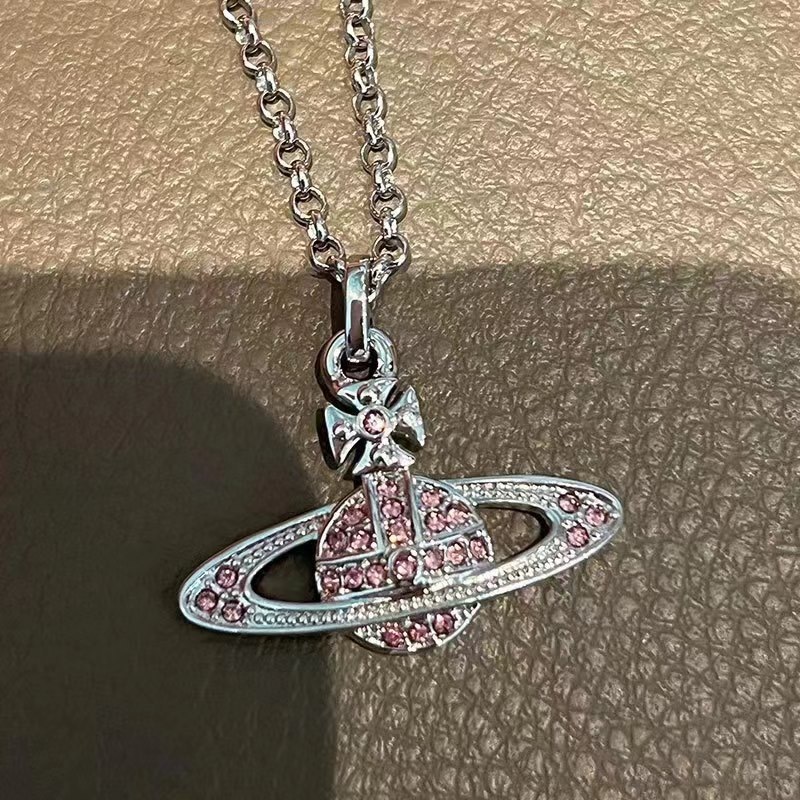 txt yeonjun Classic Vivienne Westwood Style inspired Saturn Pendant Chain Necklace