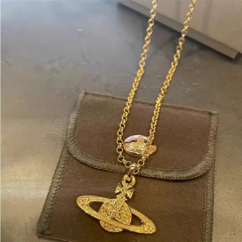 txt yeonjun Classic Vivienne Westwood Style inspired Saturn Pendant Chain Necklace