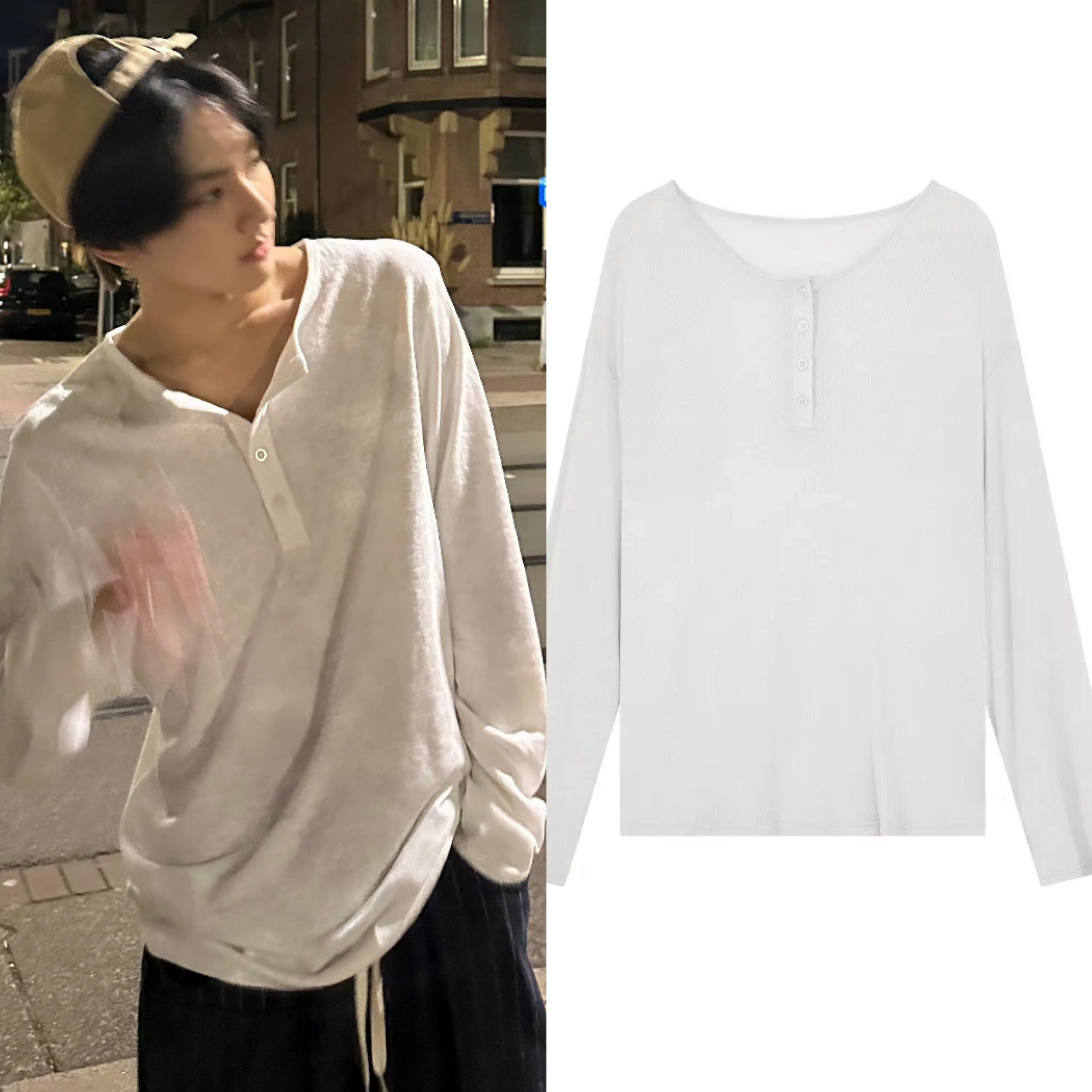 Enhypen Jungwon inspired Ribbed Sheer Unisex Long Sleeve tshirt Base Layer Top