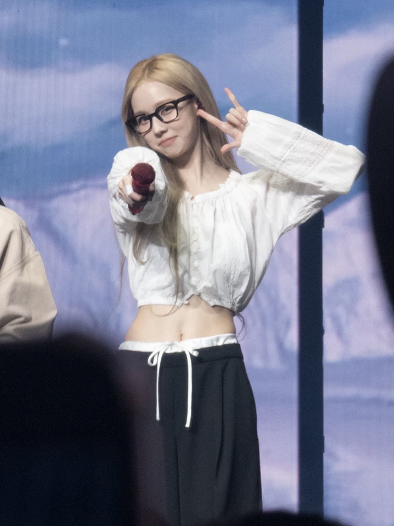 White Lace Blouse and Pants Set- Winter Aespa