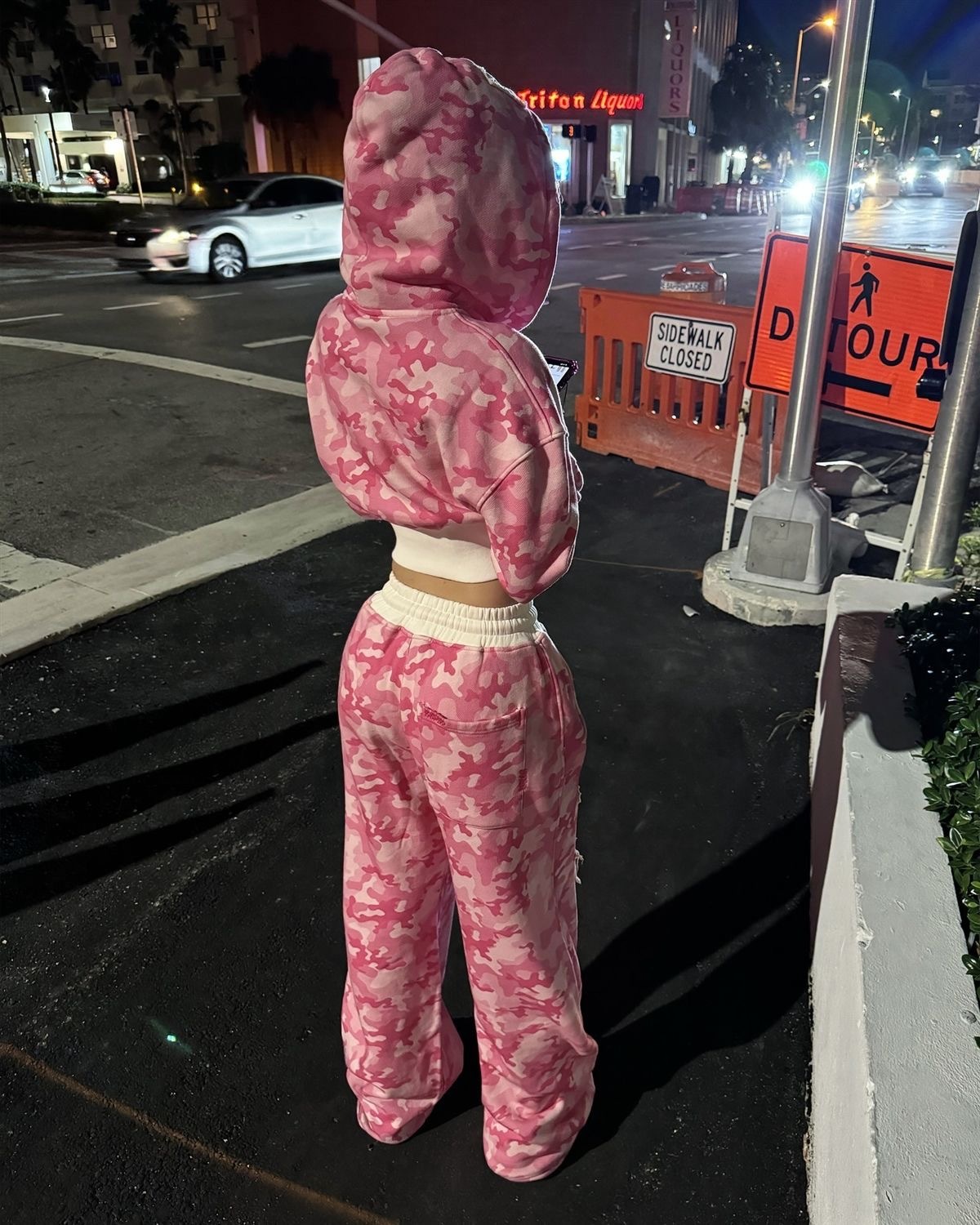 TWICE -Pink Camo Rhinestone inspired Hoodie Set