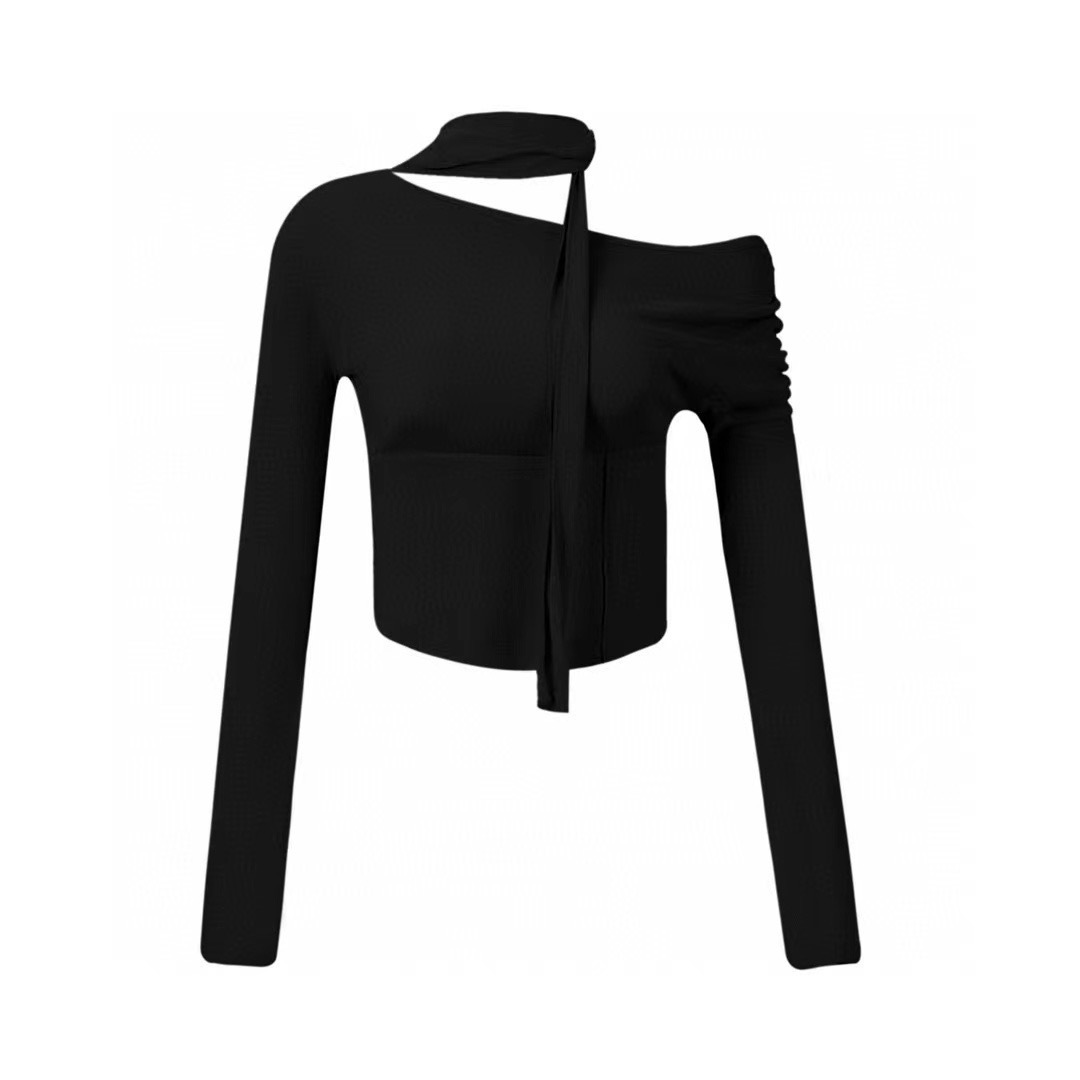 Aespa Winter & IVE Wonyoung rose tie shoulder sleeve top shirt