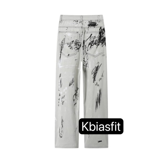 Designer Graffiti  Women Jeans Pants-Jungkok BTS