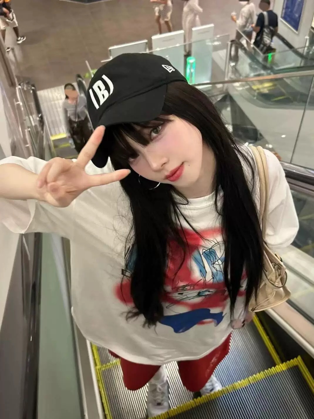 Harajuku cartoon short sleeve shirt-karina Aespa