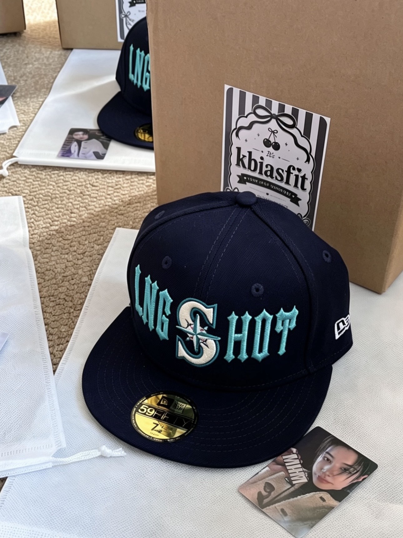 lngshot inspired Red Blue Embroidered Baseball Cap Hat 