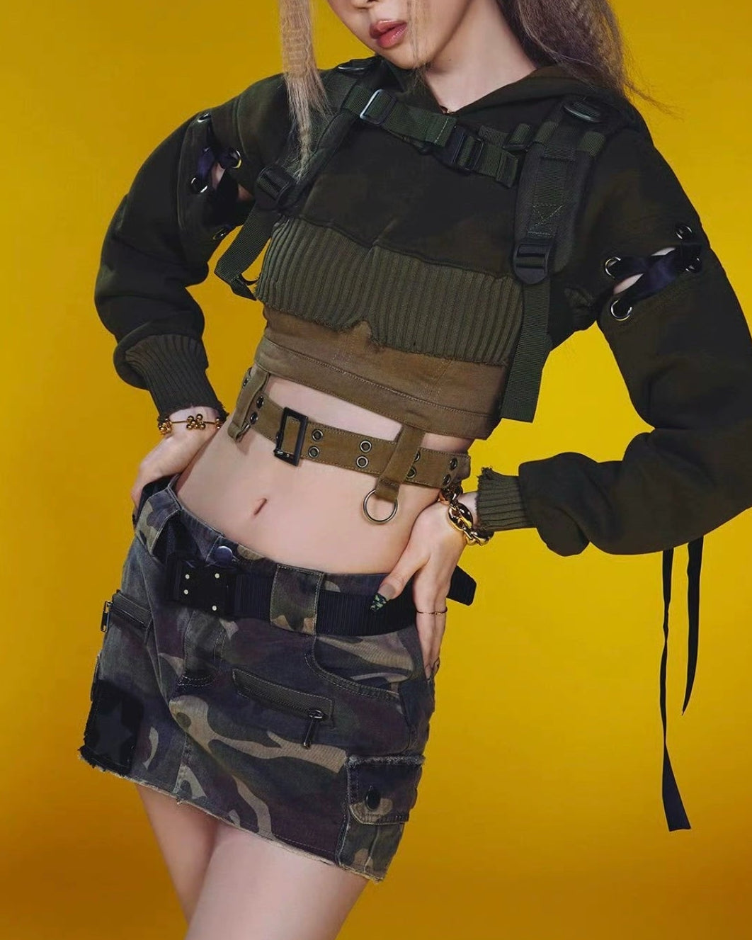 Whiplash camouflage workwear coat-winter aespa