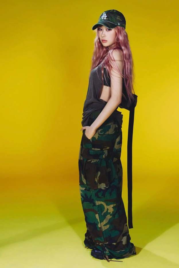 Whiplash camouflage workwear tanks pant set-giselle-aespa