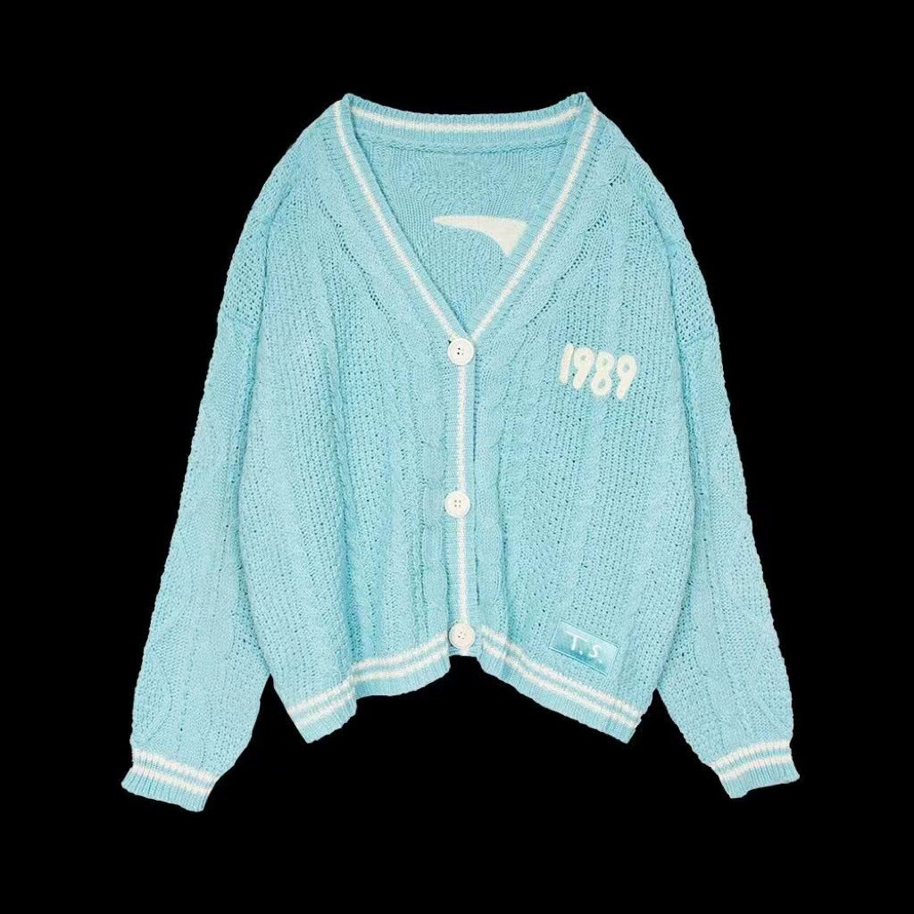 1989 Taylors Version Sky Blue Cardigan Sweater