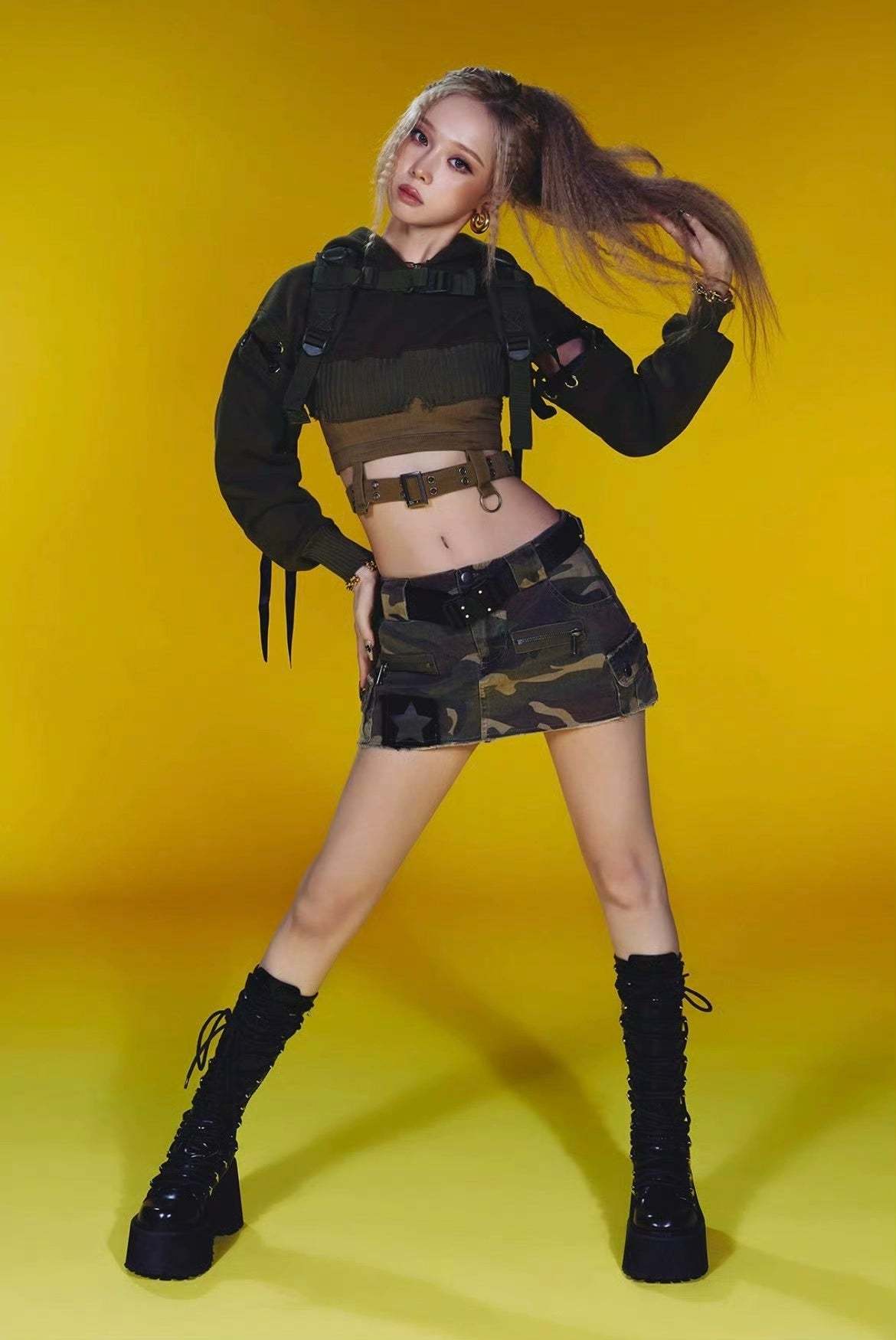 Whiplash camouflage workwear coat-winter aespa