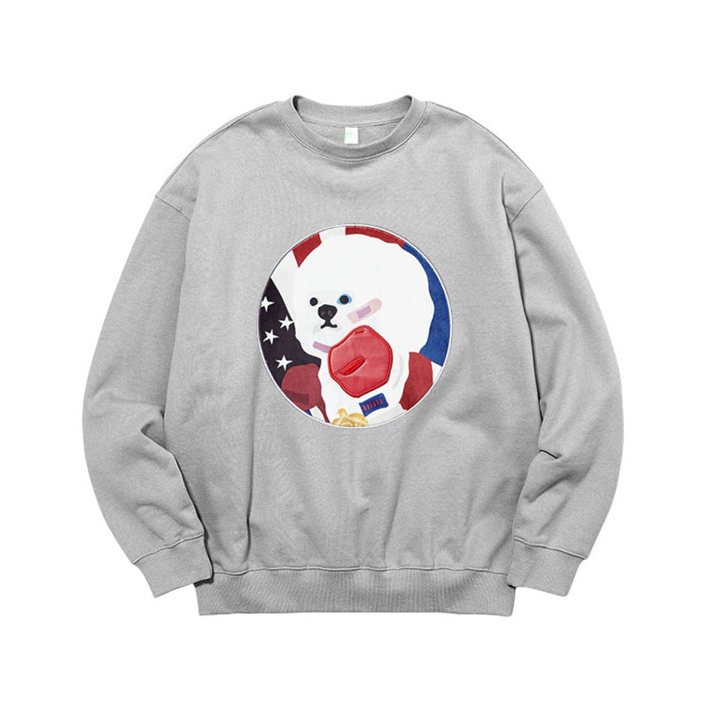 Check Gray Puppy Print Sweatshirt-Hwang Hyunjin-Straykids